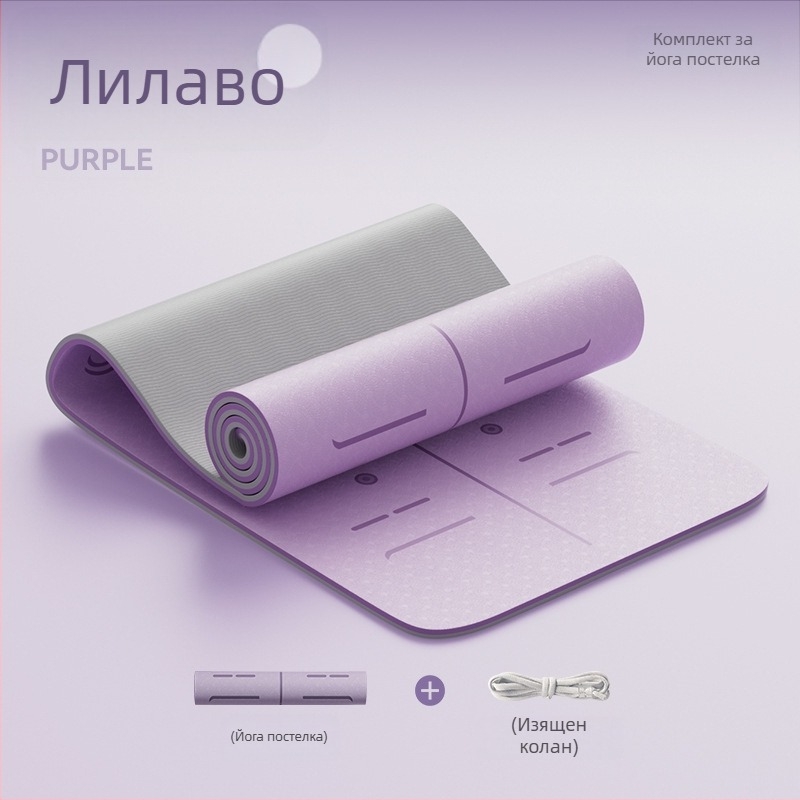 Йога мат от TPE, нехлъзгащ се, с разширена ширина и удебелена конструкция, 6–12 мм, екологичен