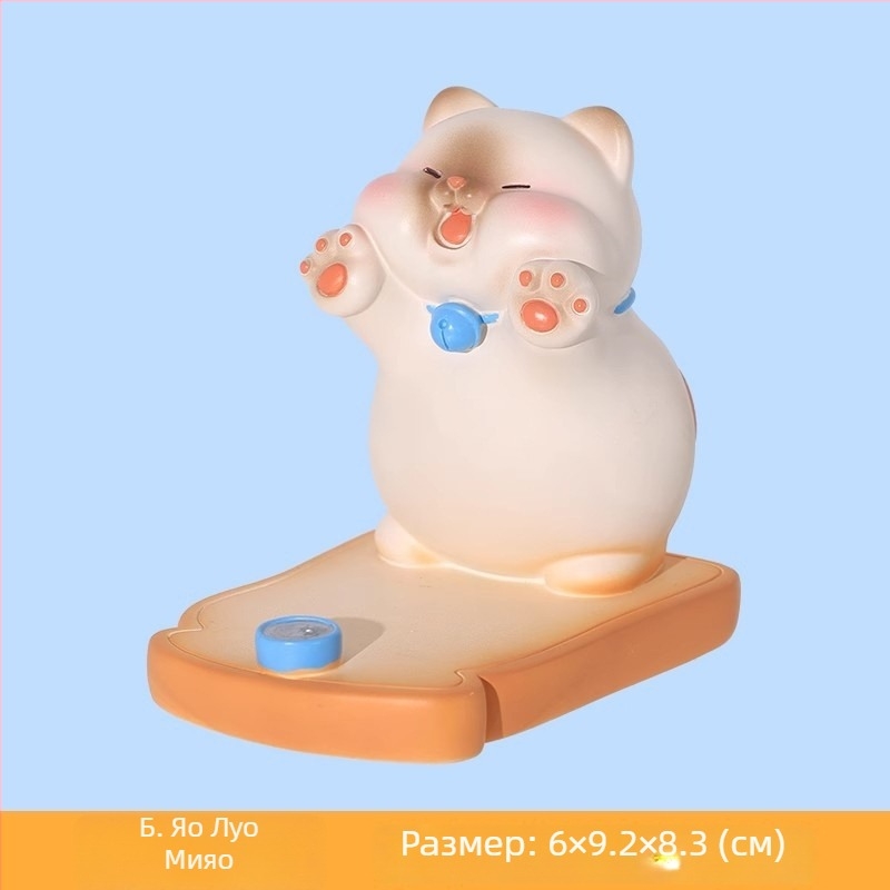 Свинче - стойка за телефон за бюро, карикатурна фигура от смола за офис декор, подарък за рожден ден на съученик