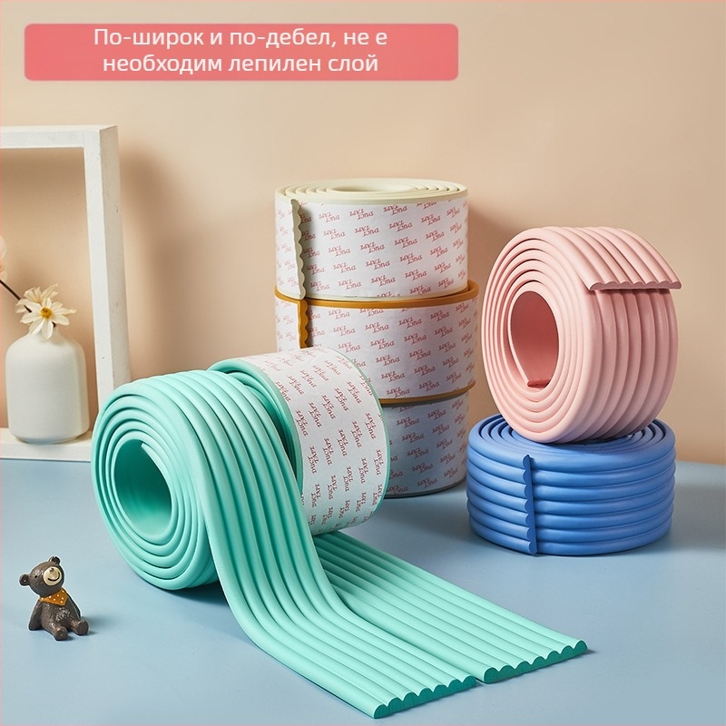 Детска антиударна лента за защита на ъглите на стени — нетоксична, екологично чиста, NBR лента, пакет 90 бр., марка Uber