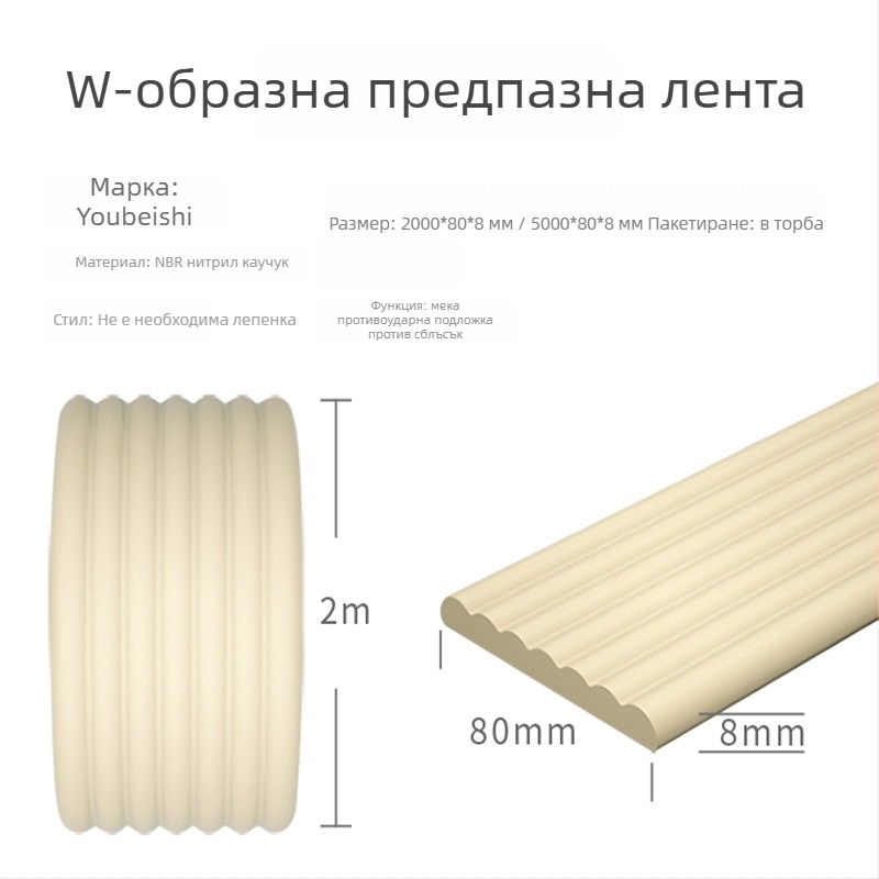 Детска антиударна лента за защита на ъглите на стени — нетоксична, екологично чиста, NBR лента, пакет 90 бр., марка Uber