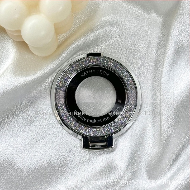 Телефонна подставка със залепващ клип с кристали, държач за пръстен, пластмасов модел 01, серия 1, за външна употреба, поддръжка на персонализация