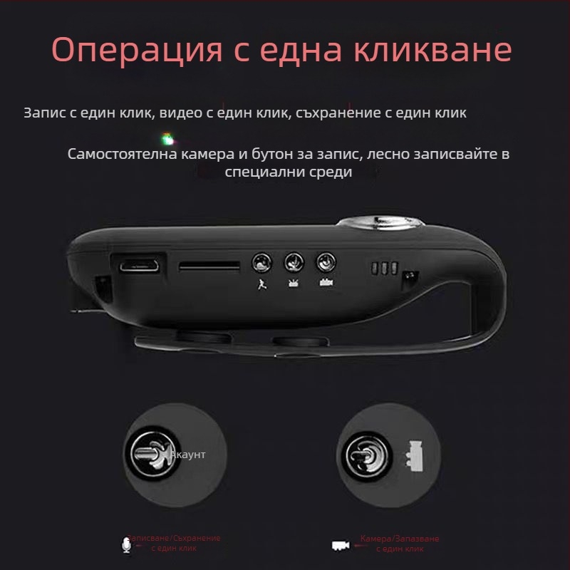 Монтирана на гърдите камера за тяло - 10x оптично увеличение, 1080p видеозапис, 5 MP сензор, Wi-Fi