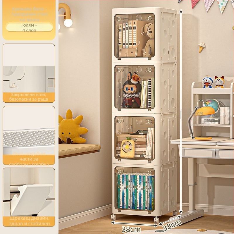 Сгъваема PP кутия за дрехи с колела, капацитет 50–60 л, флип-капак, карикатурен принт