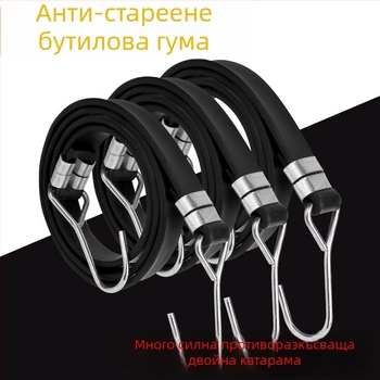 Еластична лента за мотоциклети и електрически превозни средства с куки и двойна катарама