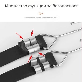 Еластична лента за мотоциклети и електрически превозни средства с куки и двойна катарама