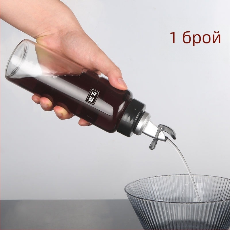 Съд за масло от високо боросиликатно стъкло, запечатан и без протичане, автоматично отваряне и затваряне, термоустойчив за масло, оцет и подправки