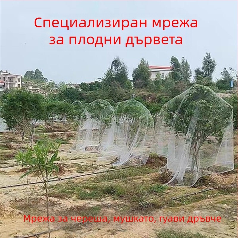 Мрежа против птици за плодни дървета, череши, лози и зеленчуци; найлонова мрежа с дупки 2 см