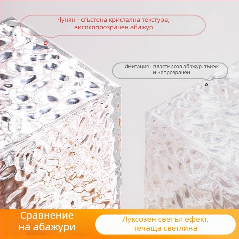 Нощна лампа от масивно дърво с водни вълни, дистанционно управление и контрол чрез мобилно приложение, захранвана с батерия, настолна лампа