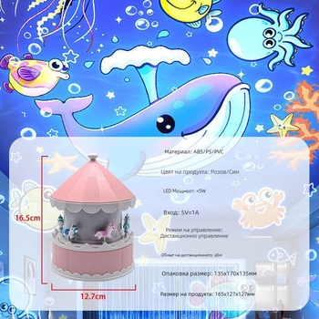 Проектор за звездно небе за деца – USB захранване, възпроизвеждане на музика, регулиране на яркостта, настолен монтаж