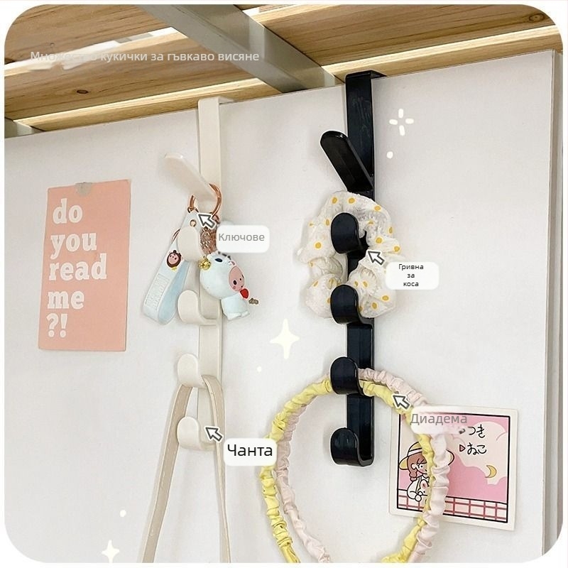 Дверна закачалка за дрехи, без пробив, ABS смола, модерен минималистичен дизайн, капацитет 3–5 кг, NZ-48542