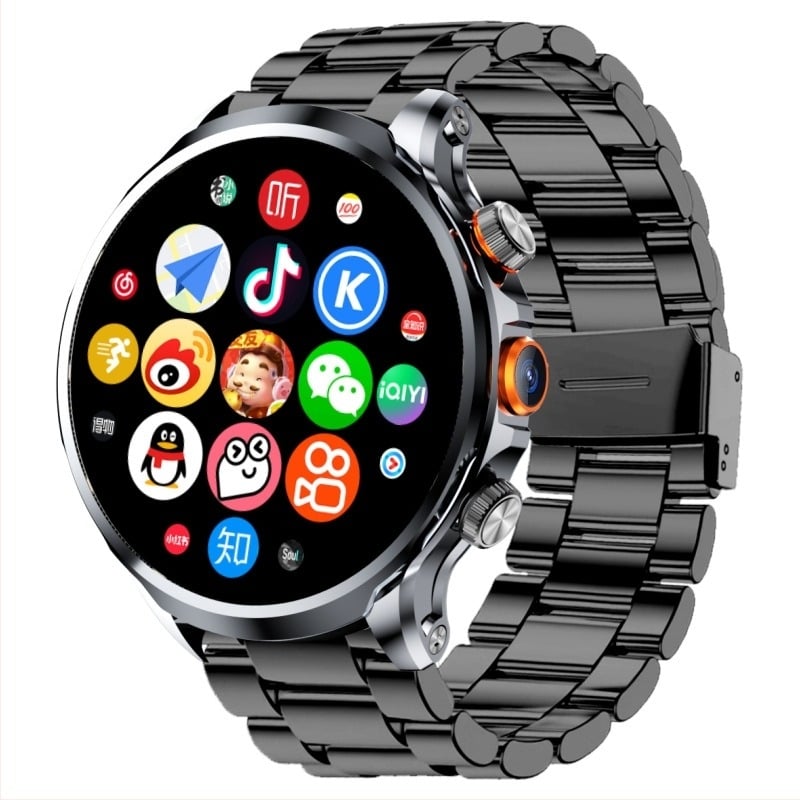 Smartwatch със SIM карта, кръгъл циферблат, камера, крачкомер и мониторинг на сърдечния ритъм