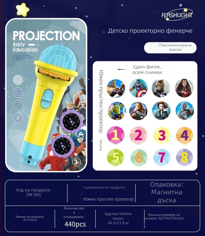 LED проекционна настолна игра за деца — проектор, проекция на рисунка, рисуване, пластмасово тяло, за деца на възраст 4-6 години