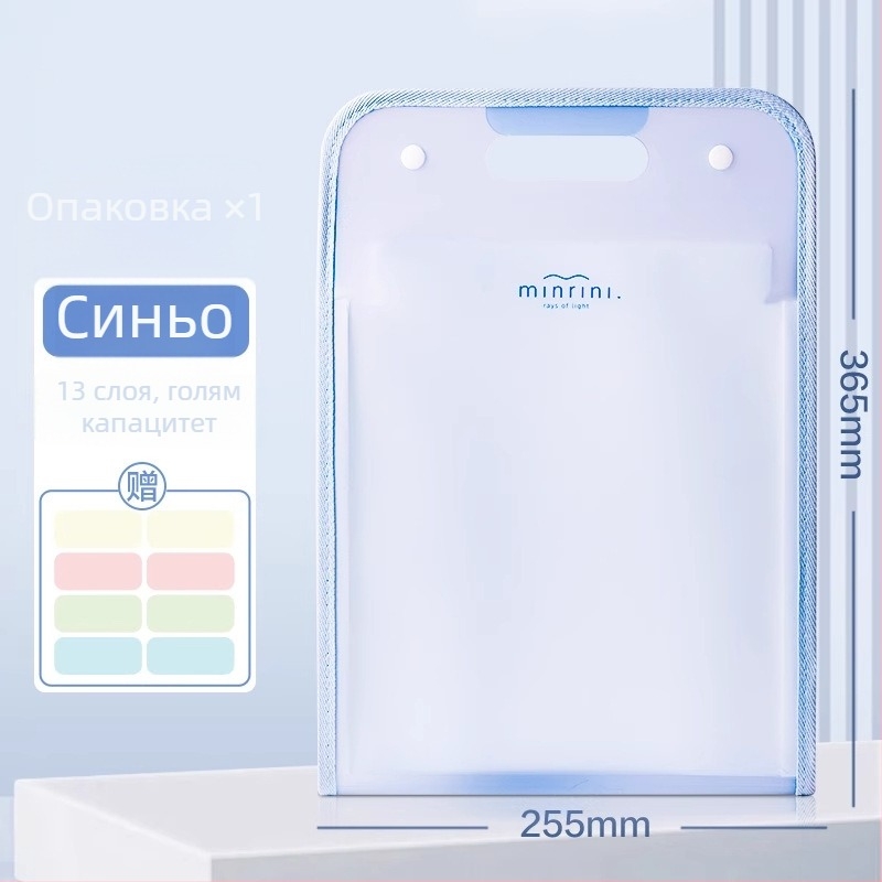 Дели PM06 Аккордеонна папка за документи, пластмасова, 13 отделения, DL-Vertical модел, дебелина 63C