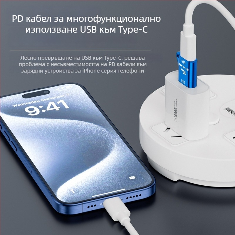 USB 3.1 USB-A към USB-C OTG адаптер, Type-C Gen 2, модел 325, съвместим с Huawei, Xiaomi, Apple, OPPO