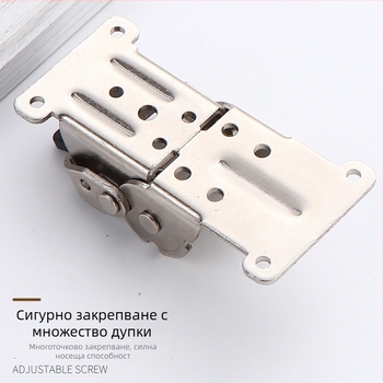 Панта за сгъване за маси — самозатягаща се 0/90/180° сгъвка, студено валцована стомана, пресоване и електроплакиране