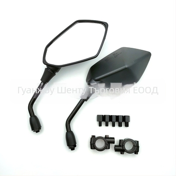 Задно огледало и рефлектор за ATV и мотоциклет — универсално, пластмасов корпус и стоманен прът, за мотоциклети и електрически автомобили