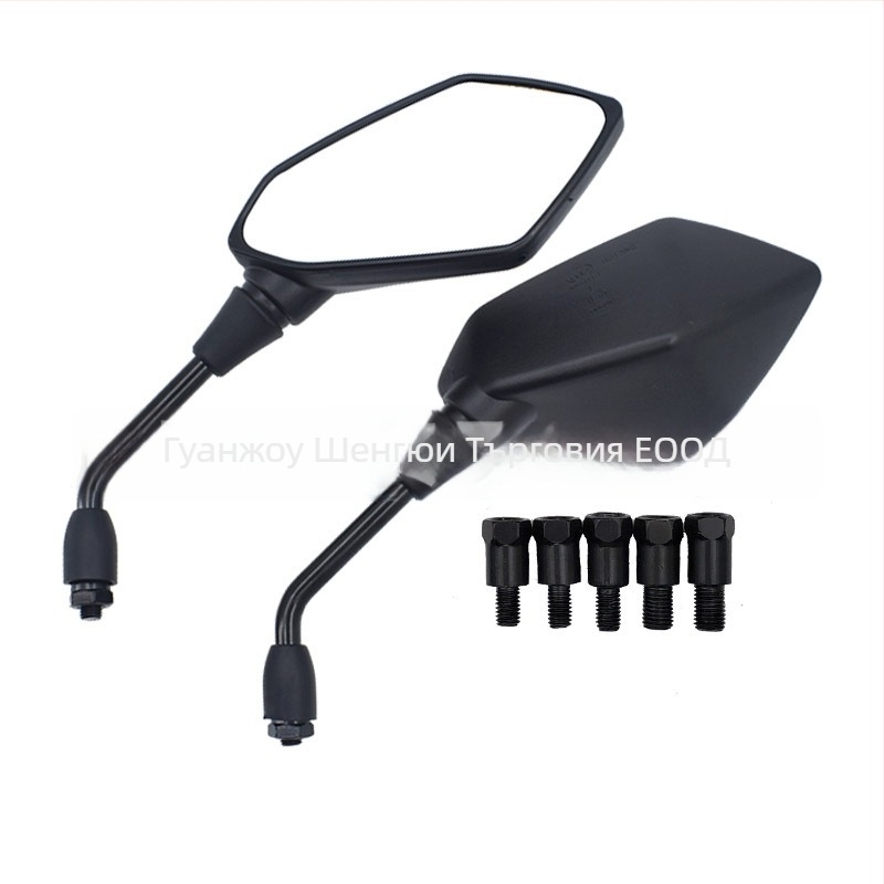 Задно огледало и рефлектор за ATV и мотоциклет — универсално, пластмасов корпус и стоманен прът, за мотоциклети и електрически автомобили