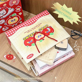 Картонена торба за подаръци с карикатурен стил, готова за употреба и персонализиране, възможност за печат на лого