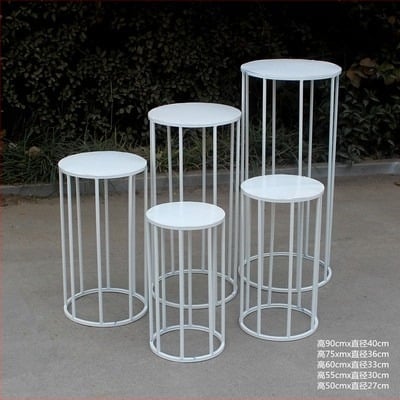 Сватбени реквизити от ковано желязо - цилиндрична маса за десерти, витрина за торти, персонализирана, опакована в картон