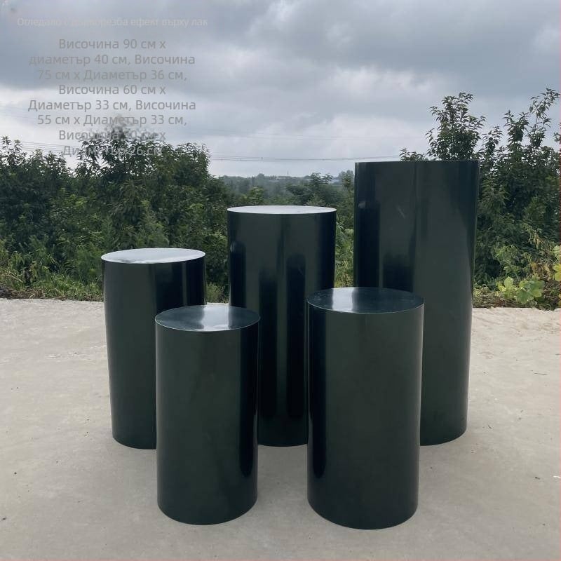 Сватбени реквизити от ковано желязо - цилиндрична маса за десерти, витрина за торти, персонализирана, опакована в картон