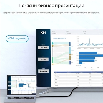 Type-C женски към HDMI/DP адаптер – 8K резолюция, 1 м кабел, TY20HD12