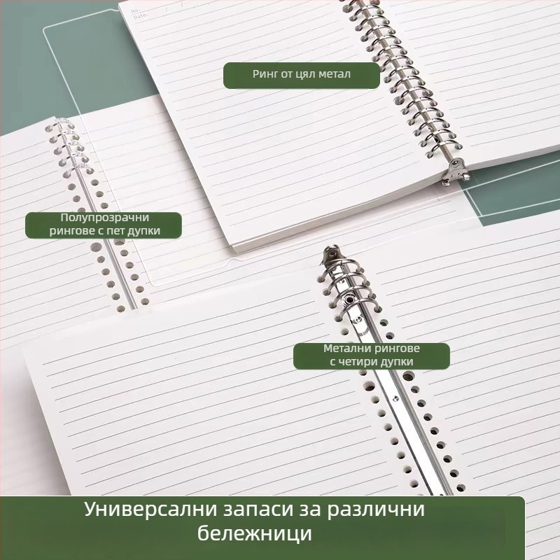 Заместителна сърцевина за лей-фий блок с хоризонтална линия и мрежеста страница, Daolin хартия, 60 листа, 26 отвора, код ZH-1001