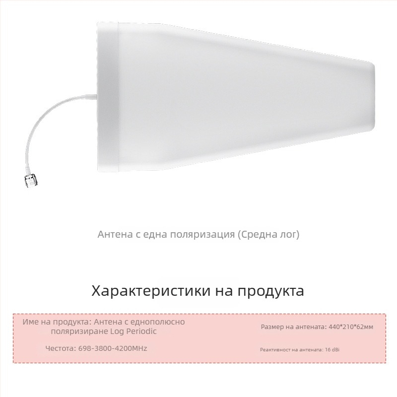 Лог-периодична антена, 10 dBi усилване, 698–4000 MHz, външна, ayissmoye XDS