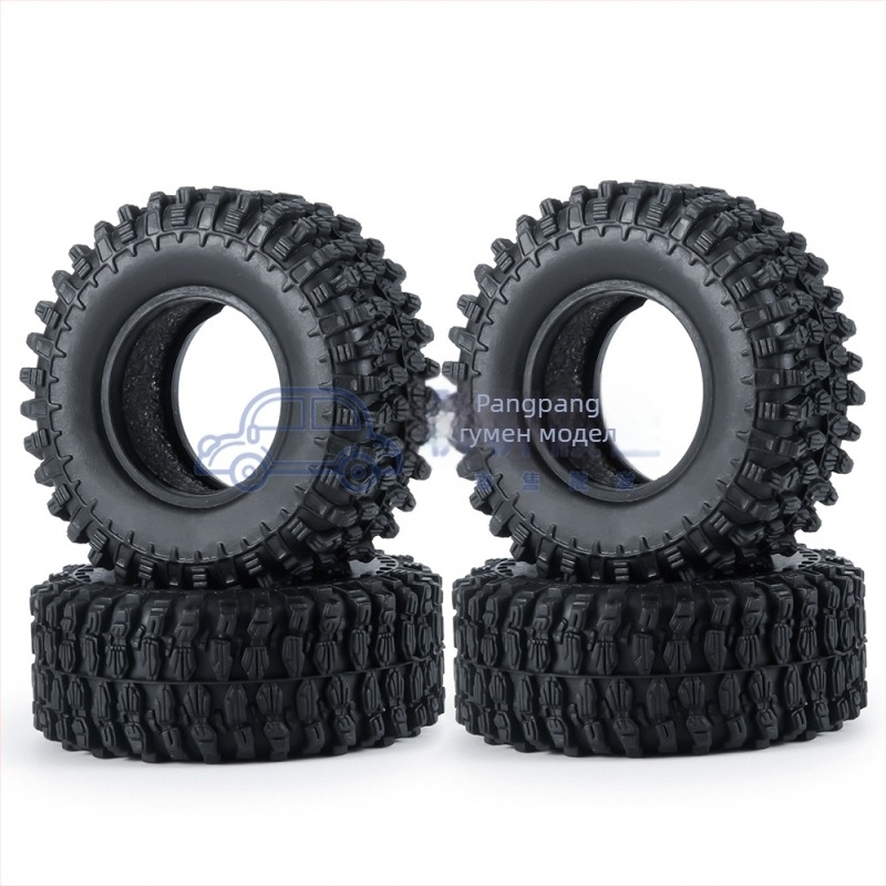 Axial SCX24 комплект разширени джанти и гуми (4 бр.) – пластмаса, съвместим с дистанционно управление, с гъба, персонализируем с лого