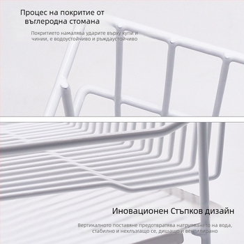 Дренажна поставка за мивка от неръждаема стомана 304, настолен модел, за съдове и прибори, прост и модерен стил