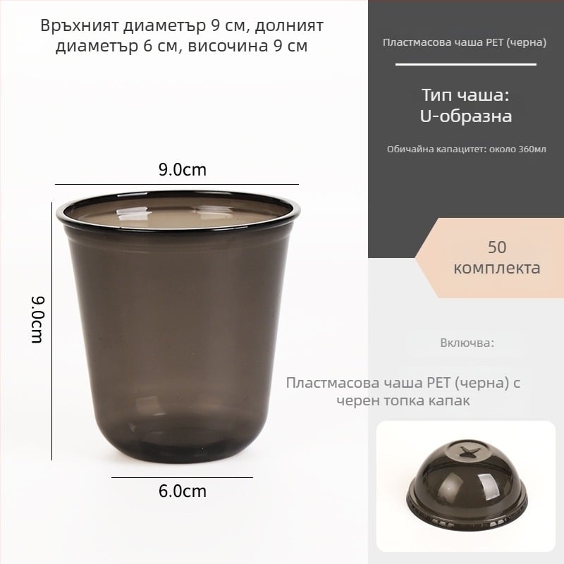 Еднократна PET пластмасова чаша без капак, персонализируема, без печат на лого, лицензирани частни марки налични, лиценз № XK16-204-00525.