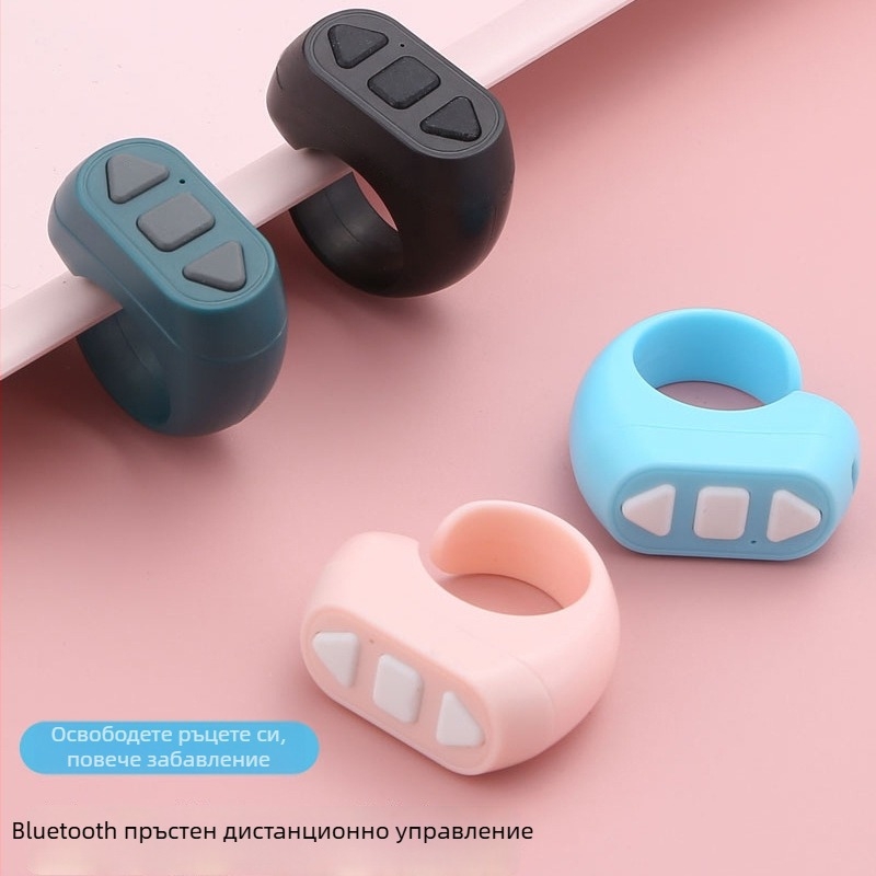 Пръстен Bluetooth дистанционно управление ZL-03 — USB интерфейс, безжичен обхват 10 м, тегло 10 g, пластмасов корпус, носене като пръстен
