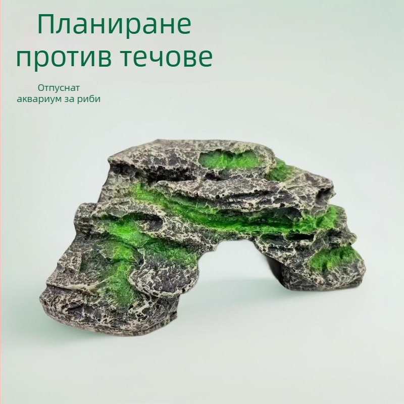 Аквариумна ландшафтна декорация за костенурка: платформа за катерене и слънчево излежаване, пещера и наклон за почивка — код Y025 terrace; тегло 310; марка Crafts; каменна ландшафтна декорация