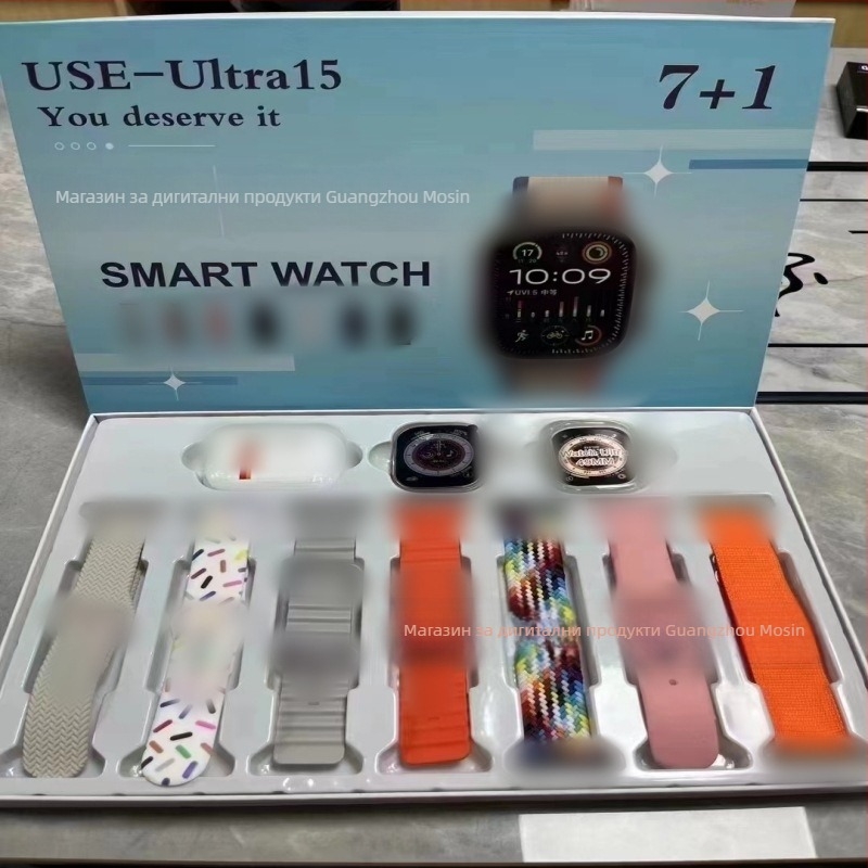 USE19 смарт часовник с AMOLED дисплей, до 7 дни живот на батерията, водоустойчив, мониторинг на сърдечния ритъм, Bluetooth разговори, безжично и магнитно зареждане