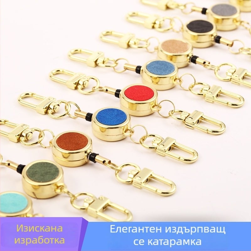 Cute Little метален калъф за карта с шнур за носене и разтегателен държач – креативен стил за идентификационни карти