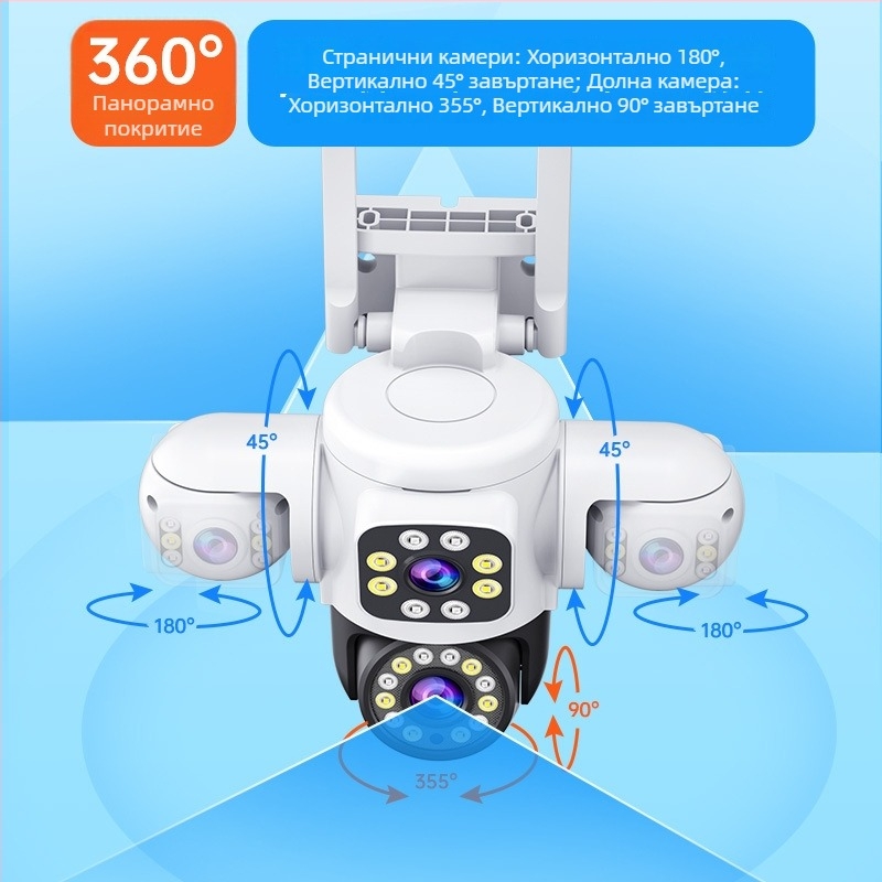 Външна куполна камера с нощно виждане при 0.001 lux, SNR 72 dB, 12V захранване, ABS корпус, алармна функция