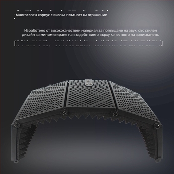 Шумопоглъщащ капак за микрофон – J.i.a M3/M5, аудио аксесоари, абсорбция на шум, метален, сгъваем