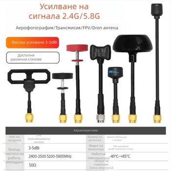 5.8 GHz FPV антена за безпилотни летателни апарати – високо усилване, противошумова защита, omni‑директно предаване на видеосигнал