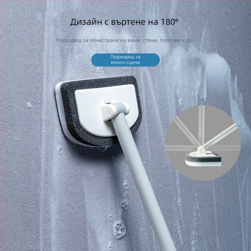 Почистваща четка за баня със сменяема глава от меламинова гъба, за плочки и стени, марка Sen, 58 g