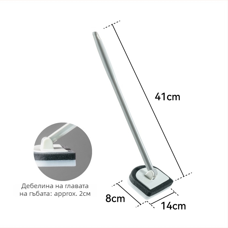 Почистваща четка за баня със сменяема глава от меламинова гъба, за плочки и стени, марка Sen, 58 g