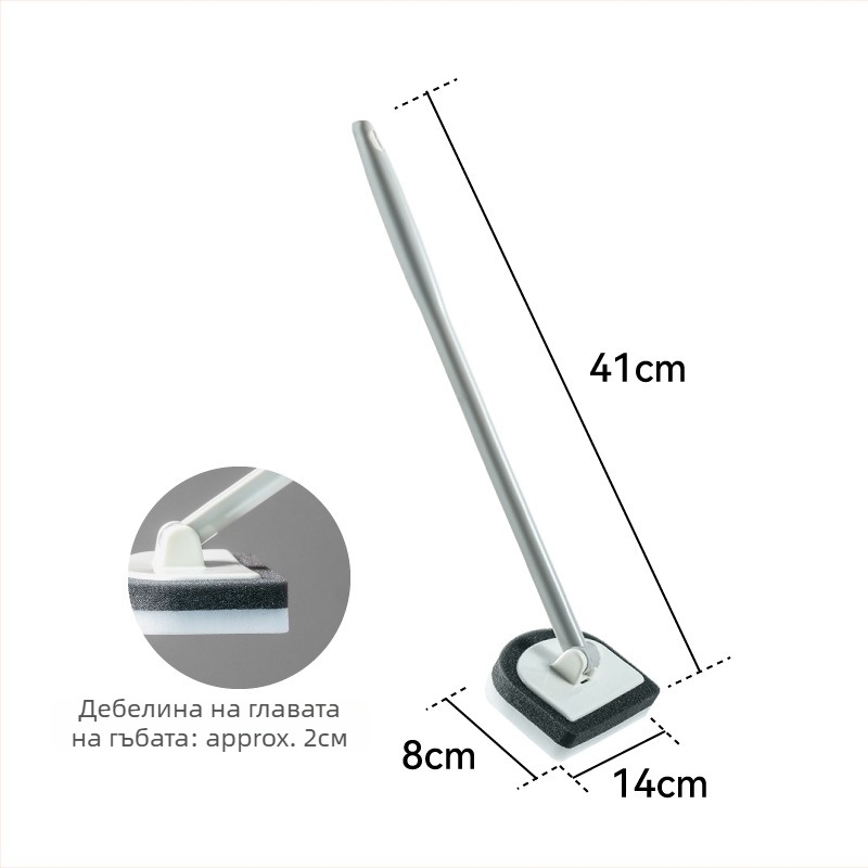 Почистваща четка за баня със сменяема глава от меламинова гъба, за плочки и стени, марка Sen, 58 g