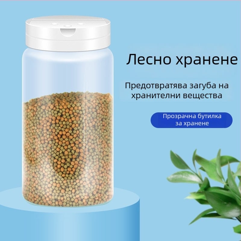 AC-FISH автоматична бутилка за храна за аквариумни риби; пластмасов материал; комплект от 100 бр; подходяща за аквариум