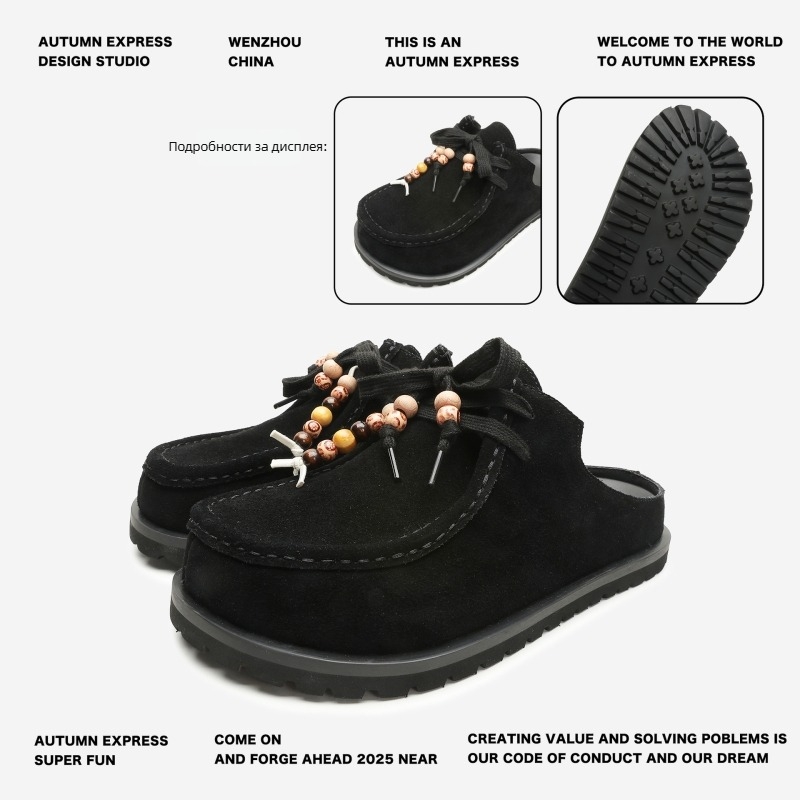 Birkenstock-образни мъжки обувки, горно от кравешки набук велур, EVA подметка, градски стил за ежедневието, лято 2025