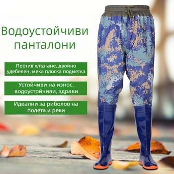 Дъждовни ботуши до коляното с изкуствен PU горна част и пластмасова подметка, унисекс, текстилна стелка