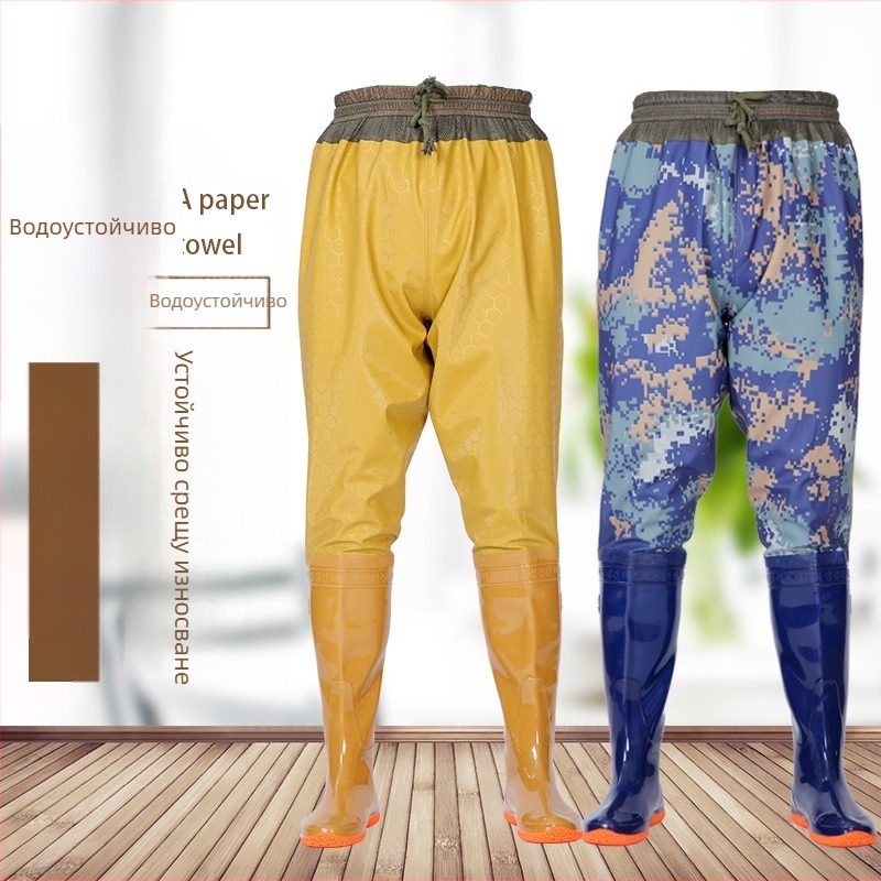 Дъждовни ботуши до коляното с изкуствен PU горна част и пластмасова подметка, унисекс, текстилна стелка