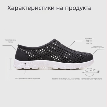 Мъжки PVC сандали, горна PVC, подметка PVC, Баотоу форма на пръста, дишащи и противохлъзгащи