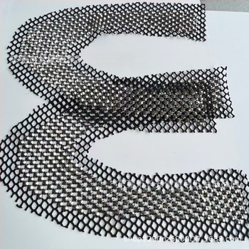 Мрежесто горнище за обувки с кристални акценти, No.30 кристали, модел 4445, U-образен стил, Alley