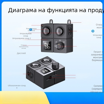 4-главов ултразвуков уред против лаене на кучета за вътрешна и външна употреба, с мигащ цветен екран — Марка Aipaiduo; Материал: пластмаса; Универсална съвместимост; Собствен бранд: Да