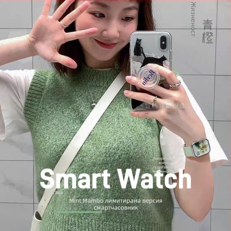 S10 смартчасовник със силиконова каишка, слот за SIM карта, цилиндричен циферблат, водоустойчив