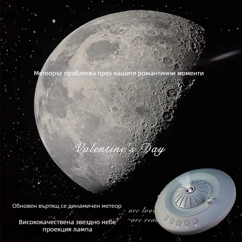 Проектор за звездно небе с дизайн летяща чиния; вградена литиева батерия, без интелигентно управление, монтаж Тайван