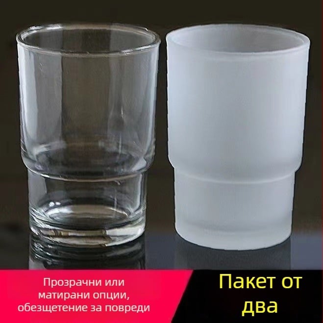 Държател за четки за зъби - матово стъкло, термоустойчиво стъкло, модерен минималистичен стил, персонализируем с лого